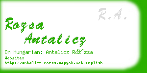 rozsa antalicz business card